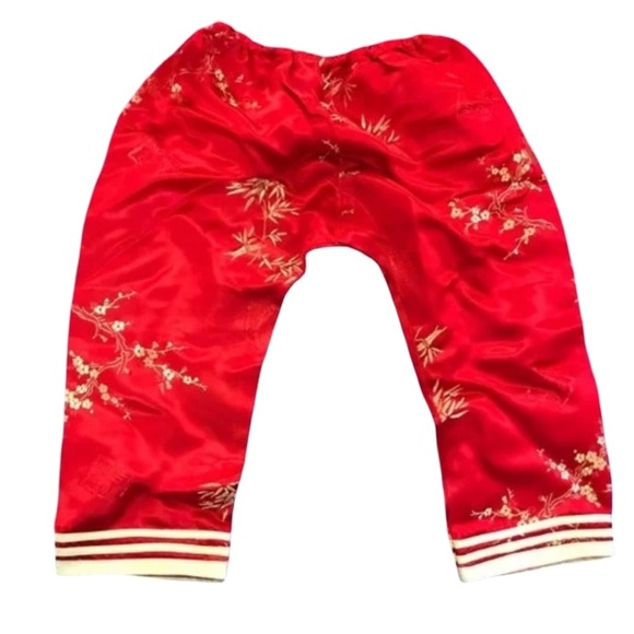 Red Floral Kids Pajama Pants - Picture 1 of 2